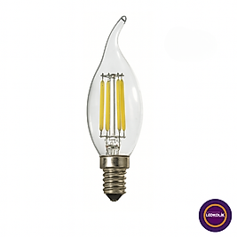 Ldk-94 6w E14 C35 Beyaz Işık Rustik Led Ampul Kıvrık Şeffaf Cam