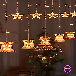 3 METRE 60-90CM ANİMASYONLU ÇAN & YILDIZ SET YILBAŞI SÜSÜ