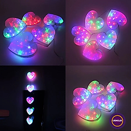 SARKIT ANİMASYONLU 1 METRE RENKLİ KALP LED YILBAŞI SÜSÜ