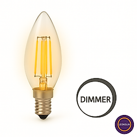 Ldk-25 4w E14 C35 Rustik Led Ampul Şeffaf Cam