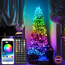 ANİMASYONLU BLUETOOTH KUMANDALI VE SESE DUYARLI RGB YILBAŞI AĞAÇ SÜSÜ