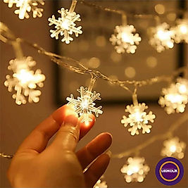 5 METRE 20 LEDLİ TOP YILBAŞI VE PİLLİ AYYILDIZ KAR TANESİ YILBAŞI SÜSÜ