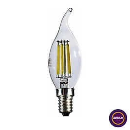 Ldk-36 6w E14 C35 Gün Işığı Rustik Led Ampul Kıvrık Şeffaf Cam