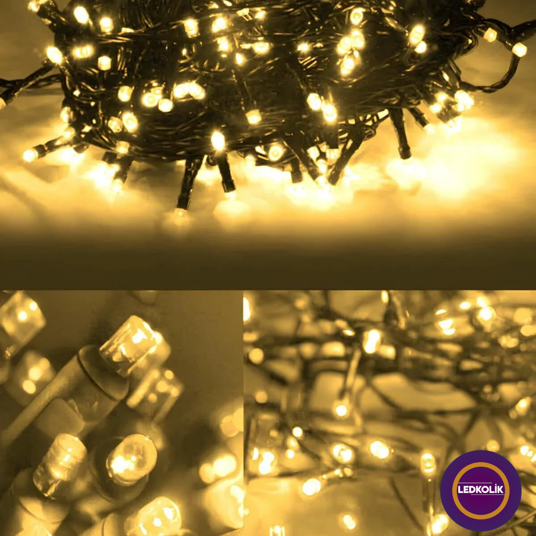 10 METRE 100 LEDLİ SİYAH KABLOLU YILBAŞI SÜSÜ