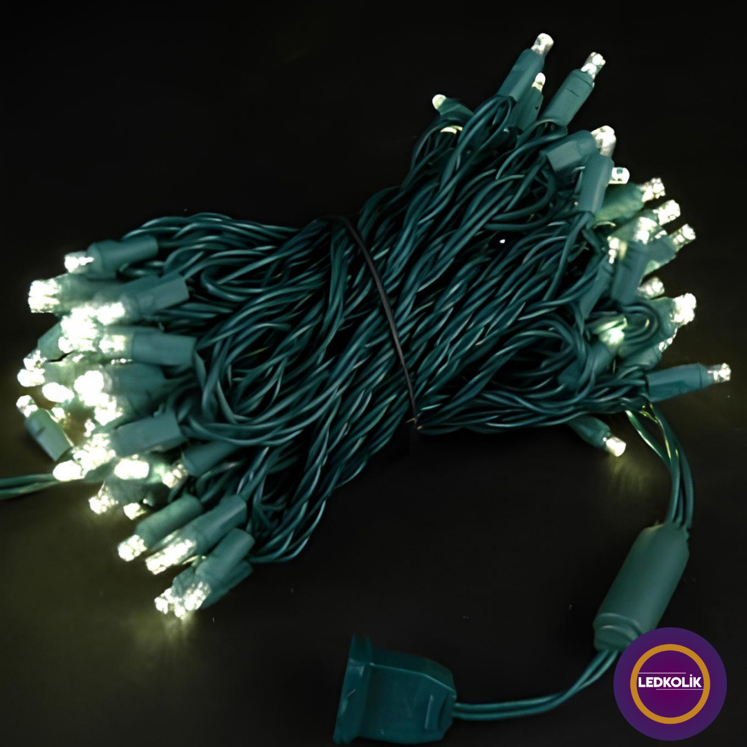10 METRE 100 LEDLİ YEŞİL KABLOLU YILBAŞI SÜSÜ