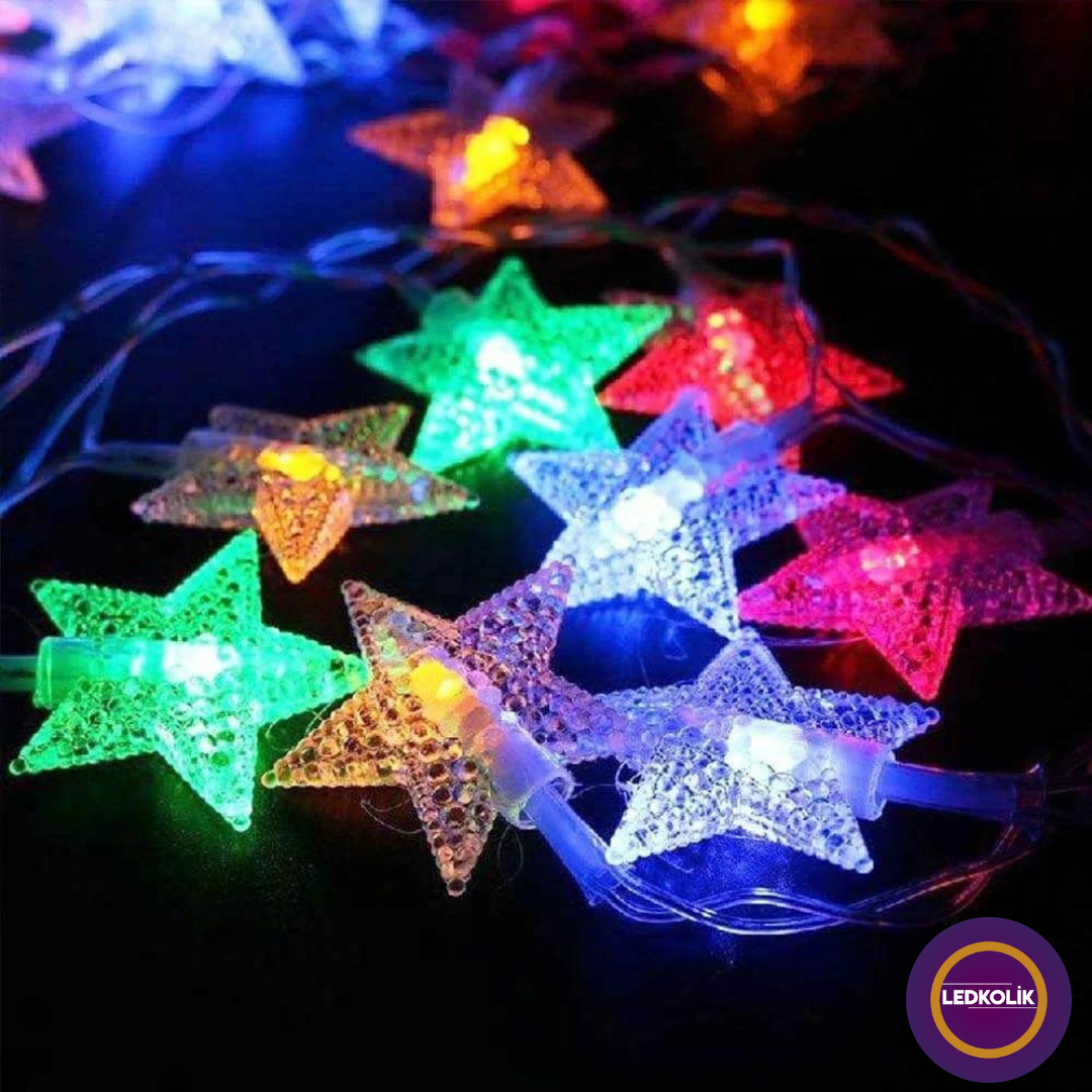 5 METRE 28 YILDIZLI ANİMASYONLU RGB YILBAŞI SÜSÜ