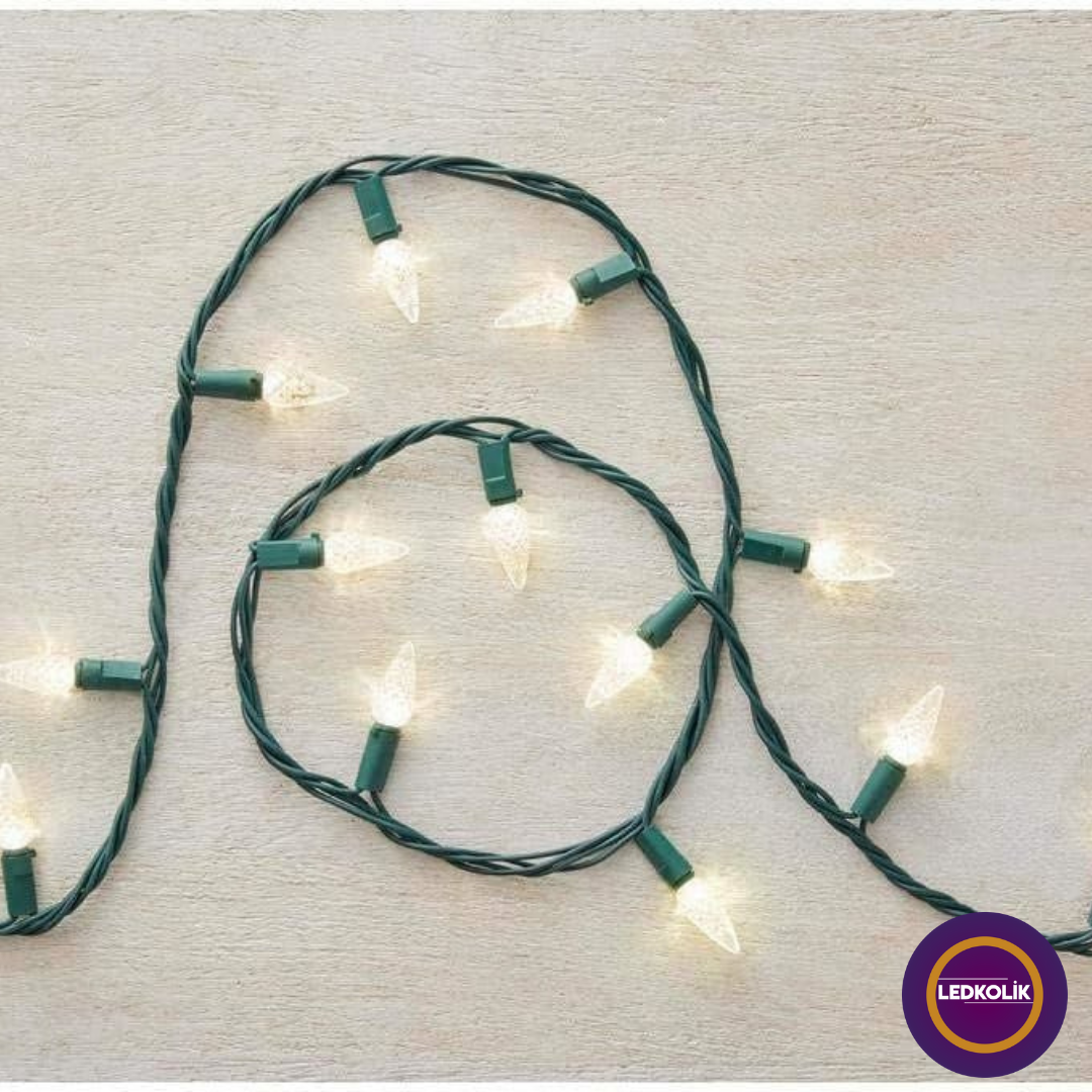 5 METRE 28 LEDLİ ÇAM KOZALAK ANİMASYONLU RGB YILBAŞI SÜSÜ