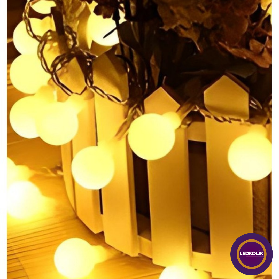 5 METRE 20 TOP LEDLİ OPAK YILBAŞI SÜSÜ