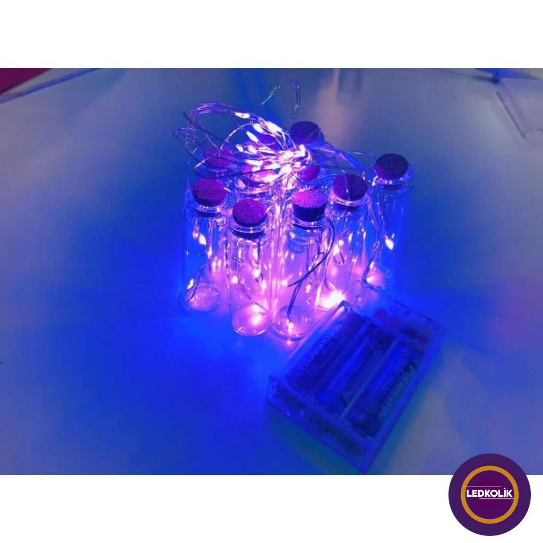 3 METRE 20 LEDLİ IŞIKLI PİLLİ ŞİŞE YILBAŞI SÜSÜ