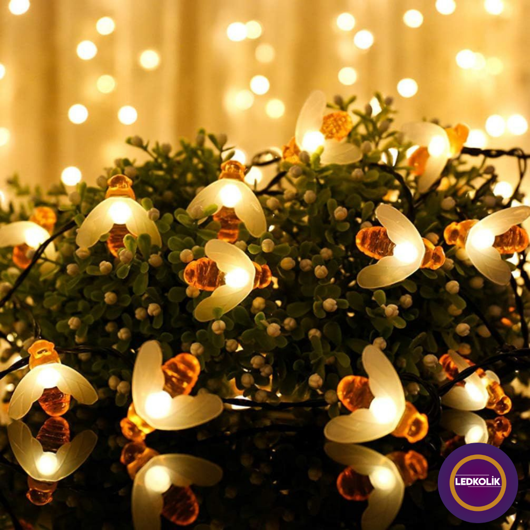 5 METRE 30 ARI DESENLİ  SOLAR LED ANİMASYONLU YILBAŞI SÜSÜ