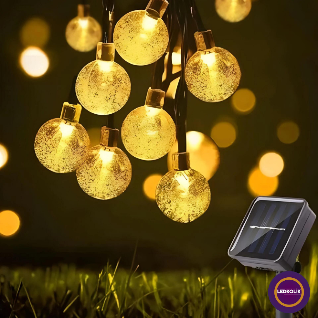 5 METRE 50 TOP SOLAR ANİMASYONLU TOP LED YILBAŞI SÜSÜ