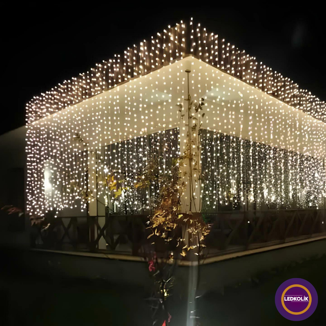 2X2 METRE 400 LEDLİ FLAŞLI SAÇAK YILBAŞI SÜSÜ