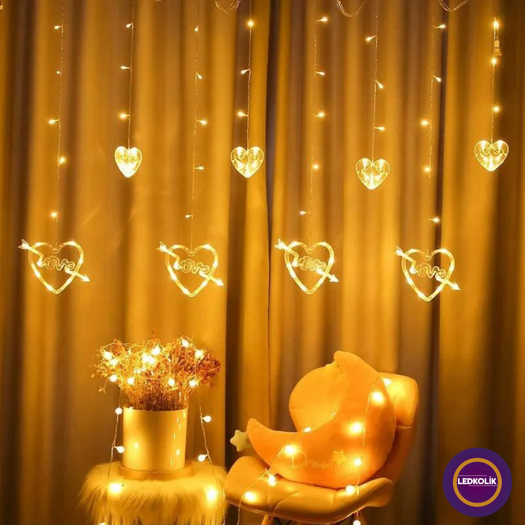 3 METRE 60-90CM ANİMASYONLU KALP VE LOVE SET YILBAŞI SÜSÜ