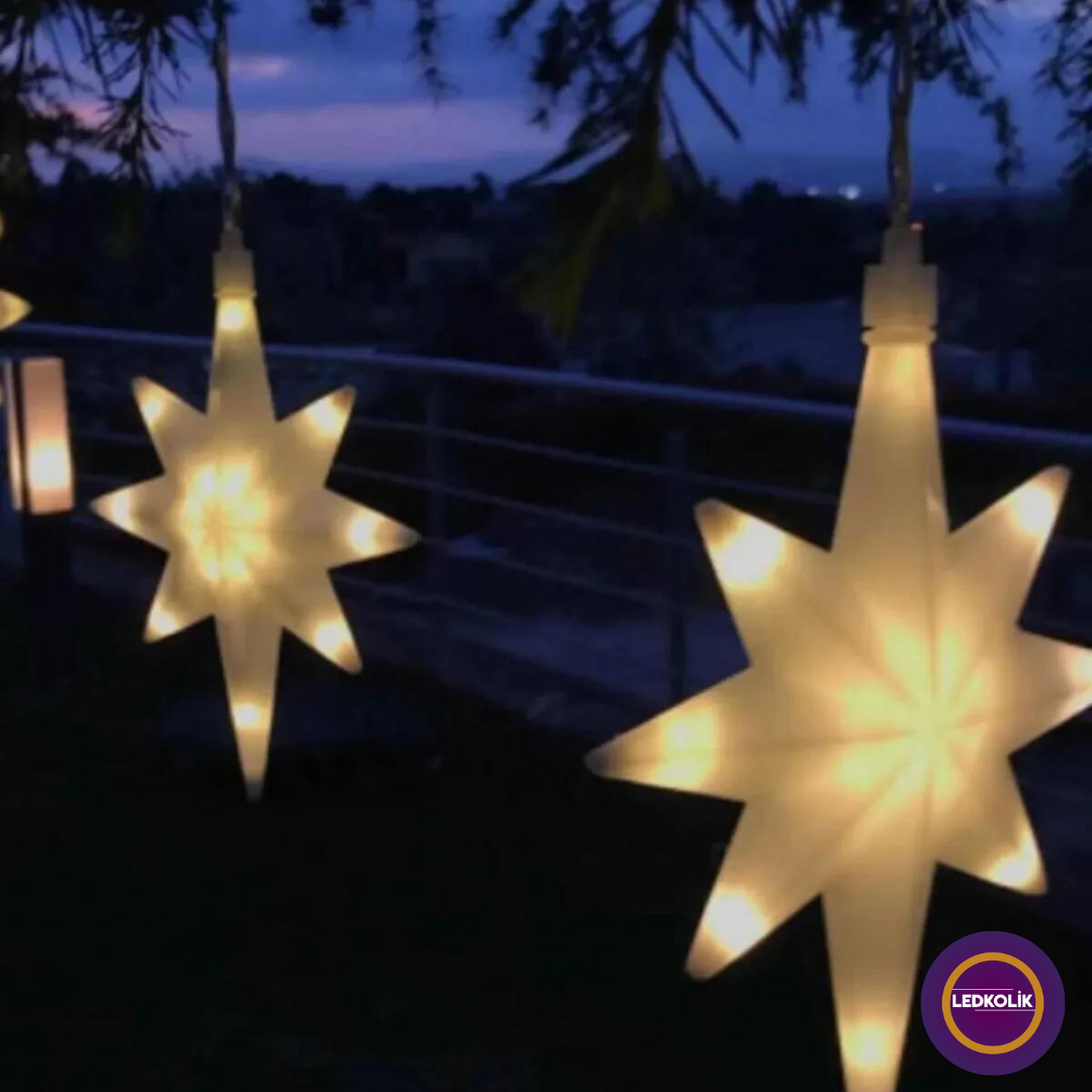 3 METRE 60-90CM ANİMASYONLU  KUZEY YILDIZI LEDLİ YILBAŞI SÜSÜ