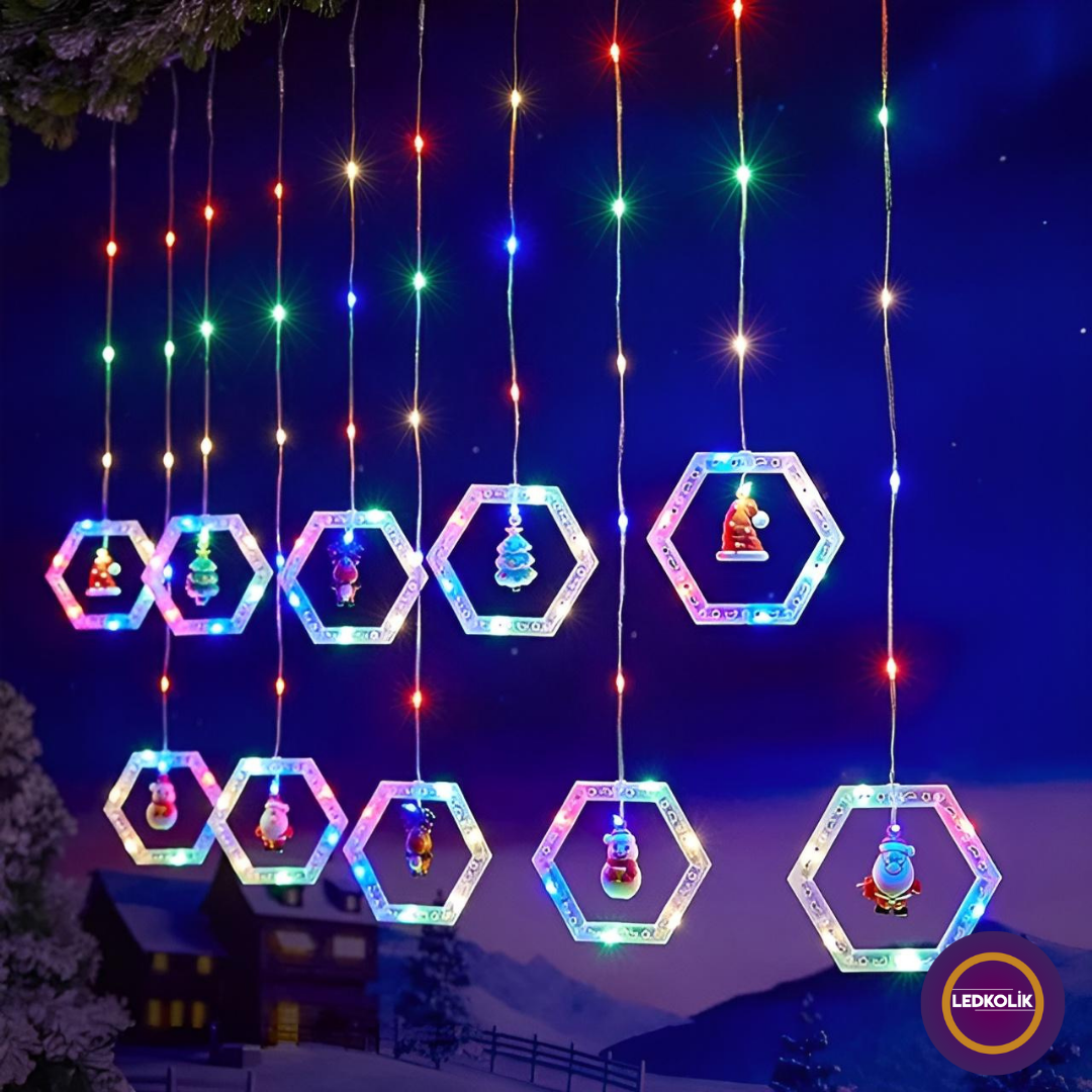 3 METRE 60-90CM ANİMASYONLU NOEL & ÇAM ALTIGEN YILBAŞI SÜSÜ