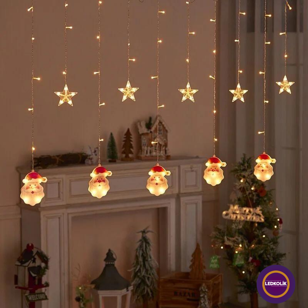 3 METRE 60-90CM ANİMASYONLU NOEL BABA - YILDIZ SET YILBAŞI SÜSÜ