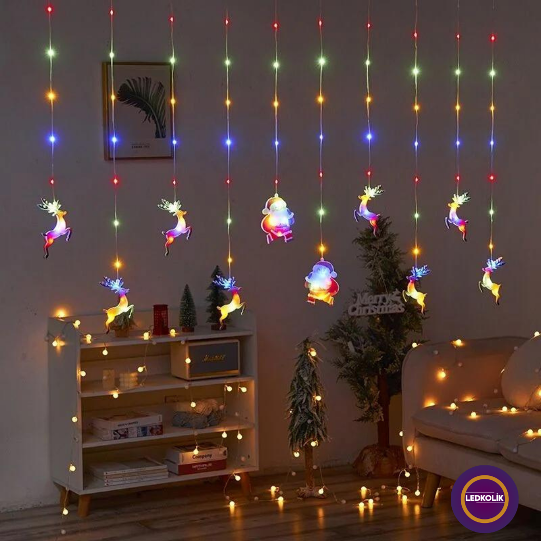 3 METRE 60-90CM ANİMASYONLU NOEL BABA - GEYİK SET YILBAŞI SÜSÜ