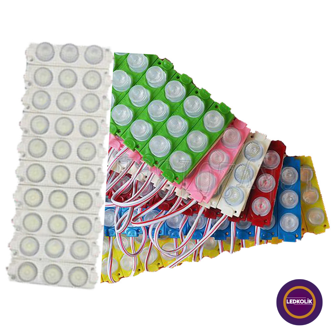 12volt 3w 3 Lensli Reklamcı Modül led 20 Adet