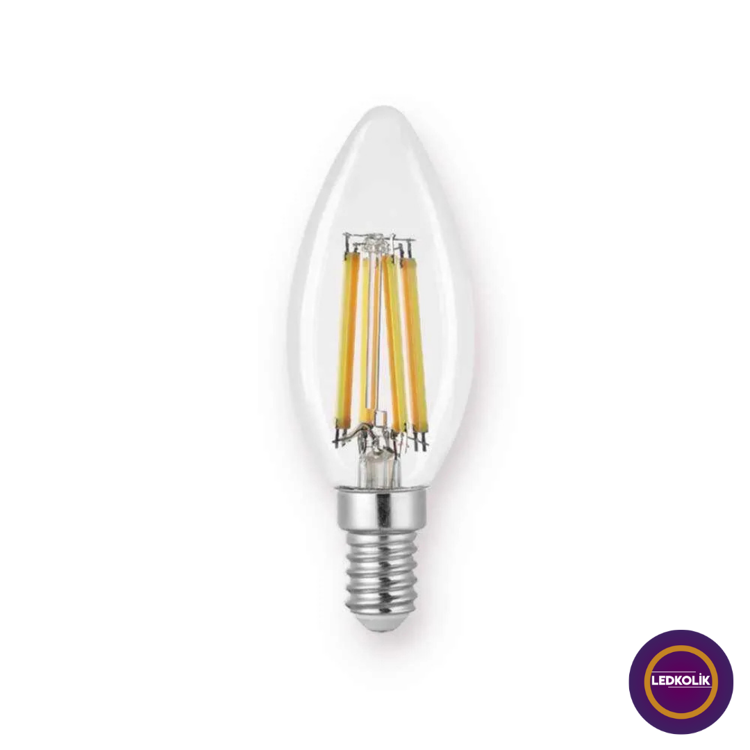 Ldk-260 6w E14 C35 Rustik Led Ampul Şeffaf Cam
