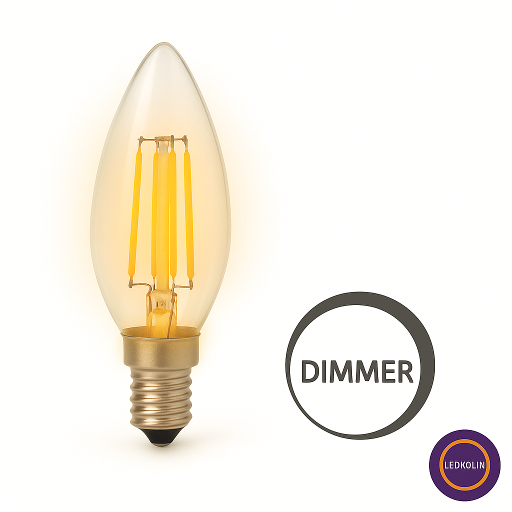 Ldk-25 4w E14 C35 Rustik Led Ampul Şeffaf Cam