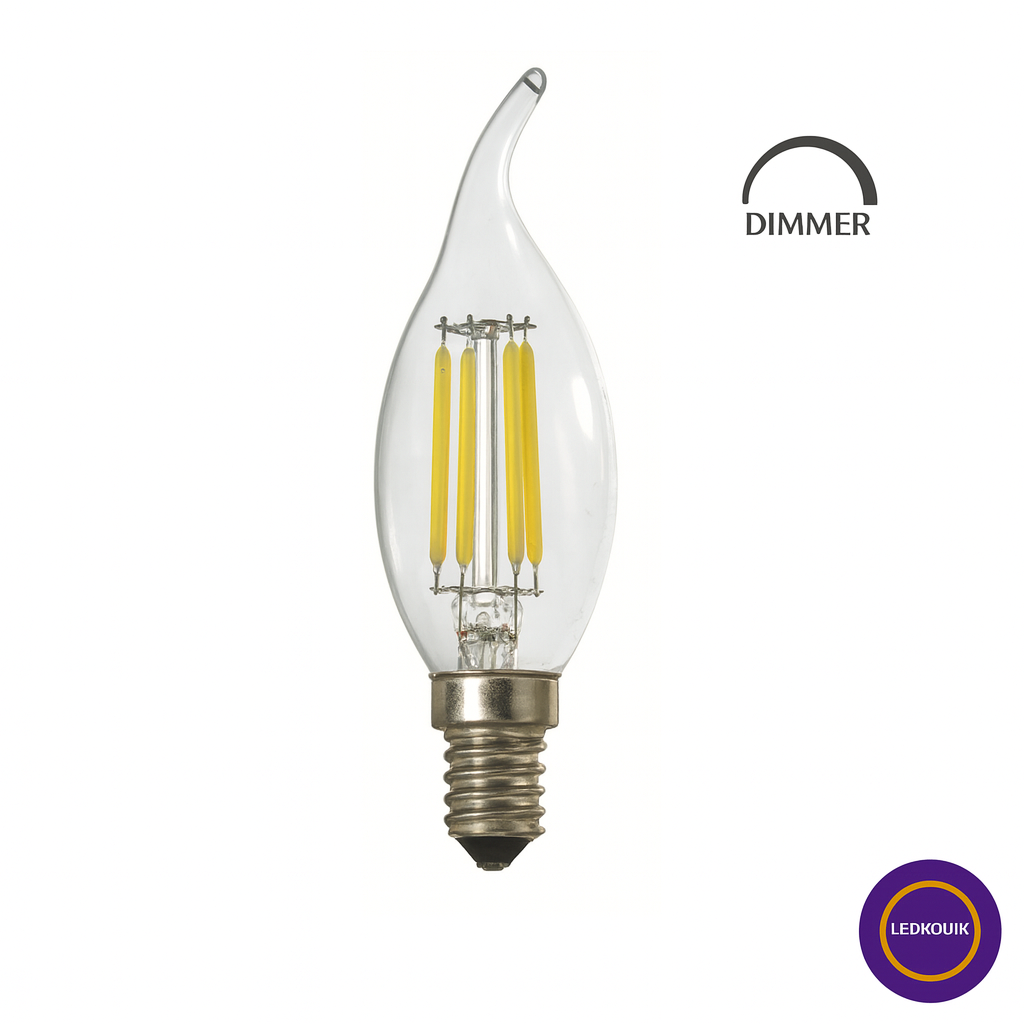 Ldk-23 4w E14 C35 Rustik Led Ampul Kıvrık Şeffaf Cam