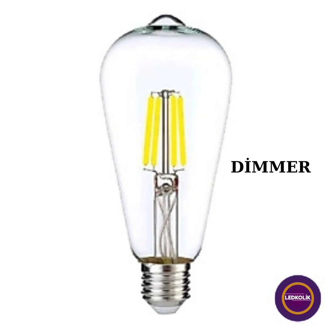 Ldk-31-2  4w E27 ST64 Şeffaf Cam Renkli