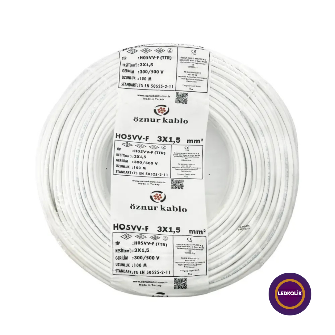 Öznur 3x1,5 TTR Kablo (100 Metre)